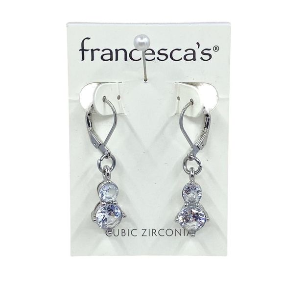 Francesca's Cubic Zirconia Dangle Drop Earrings - Picture 1 of 3